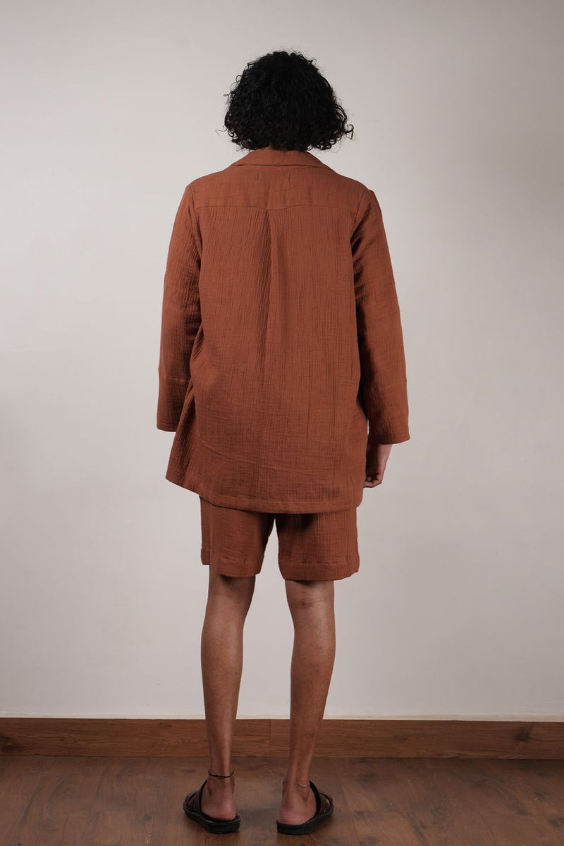 Men's Brown Crush T-Shirt, Shorts & Jacket Set (3 PCS)