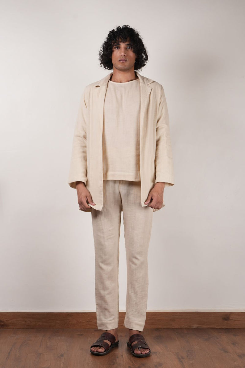 Men's Cream Crush T-Shirt, Pants  & Jacket Set (3 PCS)
