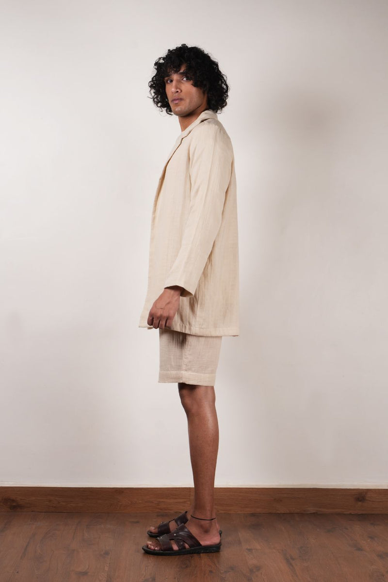 Men's Cream Crush T-Shirt, Shorts & Jacket Set (3 PCS)
