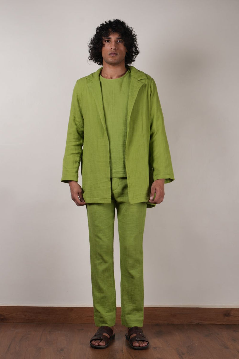 Men's Green Crush T-Shirt, Pants  & Jacket Set (3 PCS)