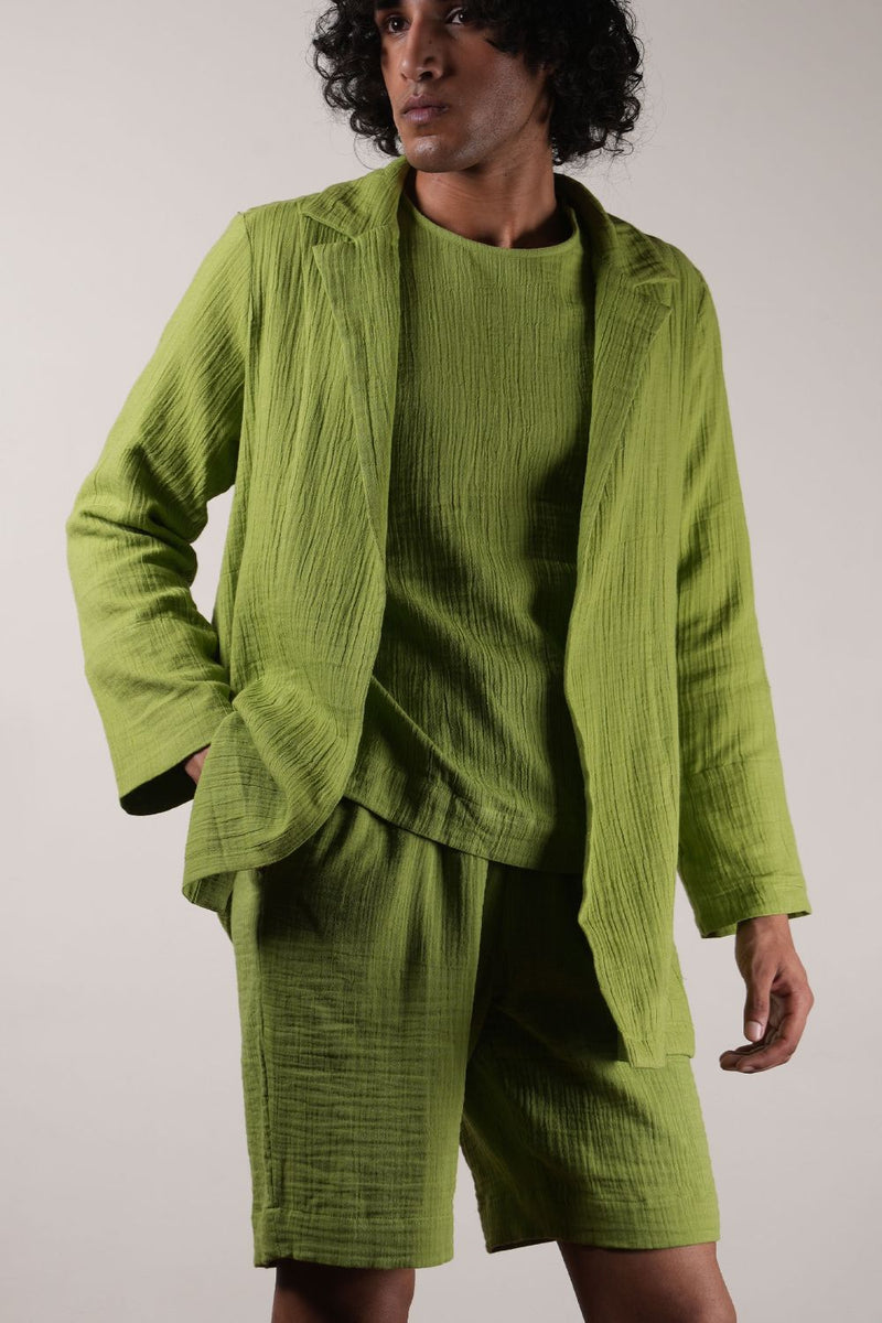 Men's Green Crush T-Shirt, Shorts & Jacket Set (3 PCS)