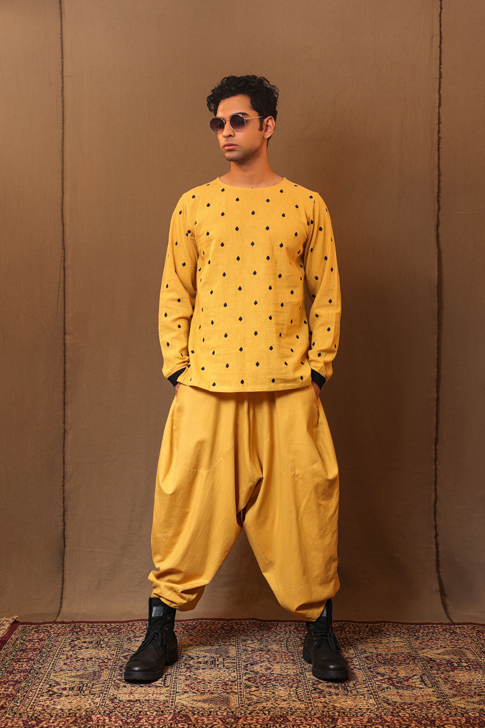 Men's Mustard Baggy Pants