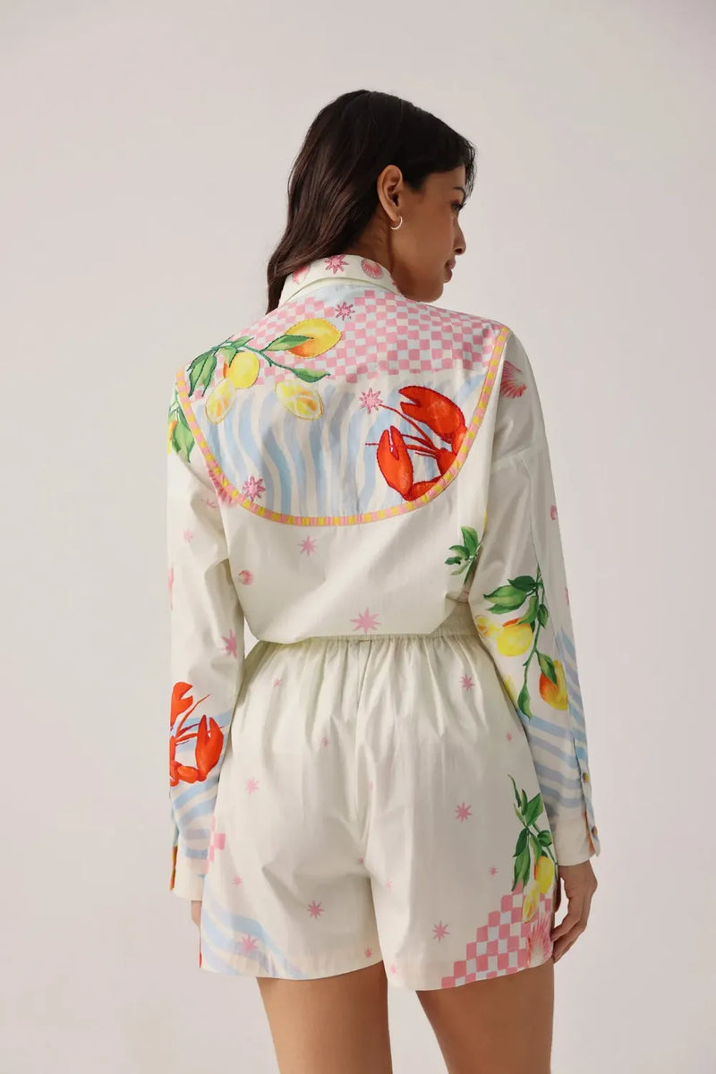 Mia Shorts - Summer Zest poplin by NOIB for women Worldwide