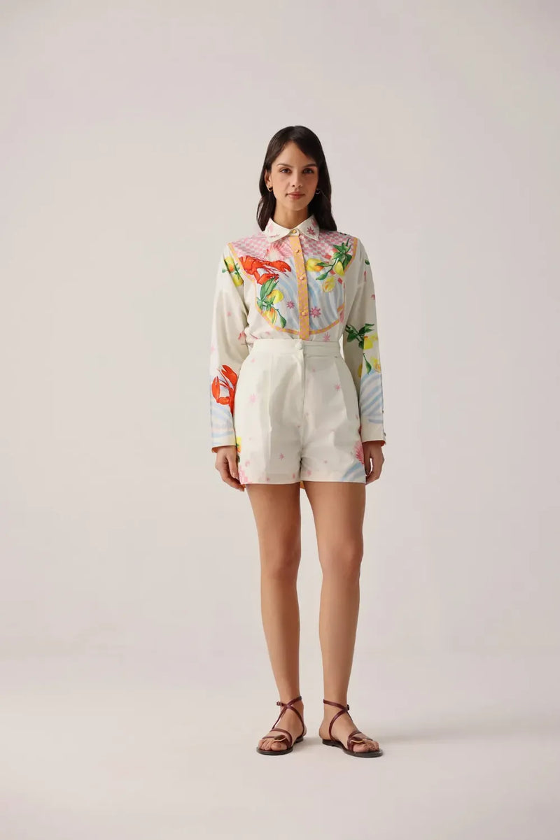 Mia Shorts - Summer Zest poplin by NOIB for women Worldwide