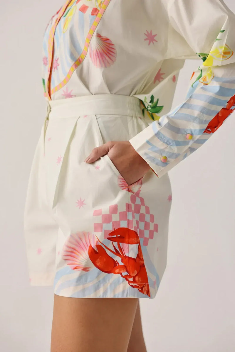 Mia Shorts - Summer Zest poplin by NOIB for women Worldwide