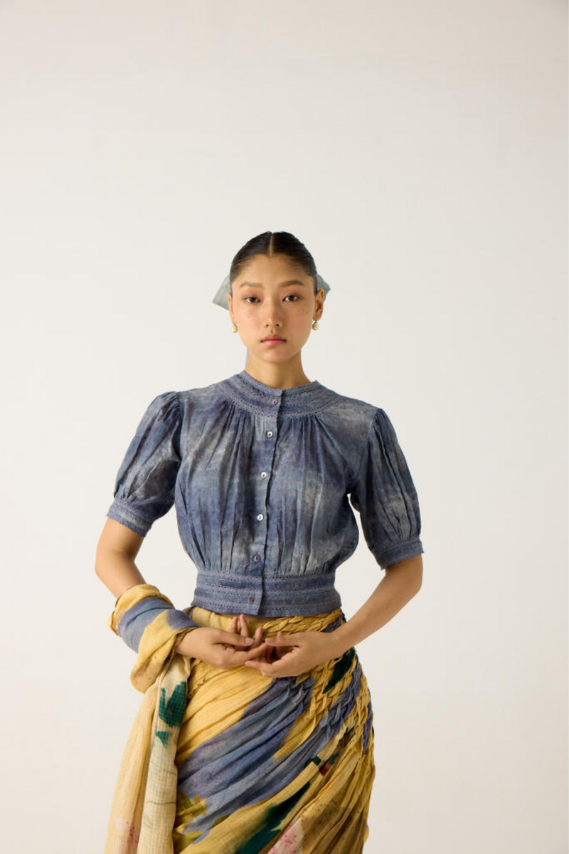 MILA TOP-INDIGO cotton by CORD in multi for women Worldwide