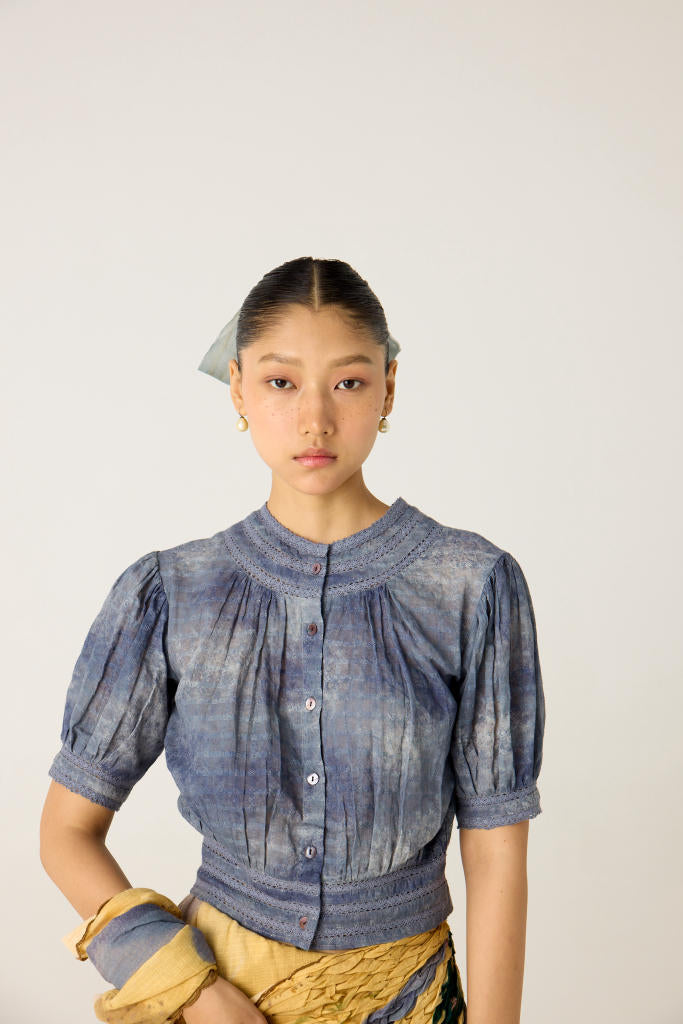 MILA TOP-INDIGO cotton by CORD in multi for women Worldwide