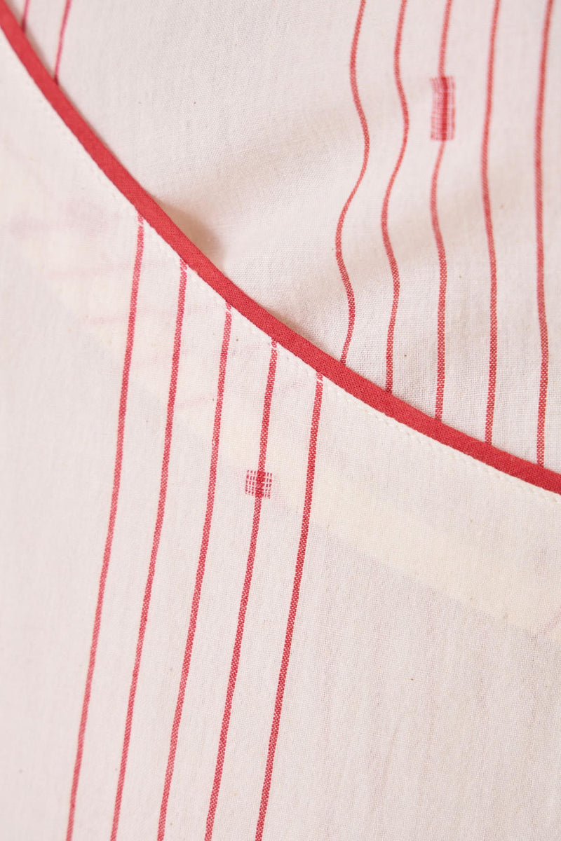 Milovat Red Stripe Wrap Tunic cotton by The Summer House in red color for women Worldwide