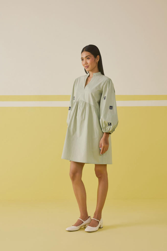 Mint Memories Organic Cotton Dress poplin by SUI in mint color for women Worldwide