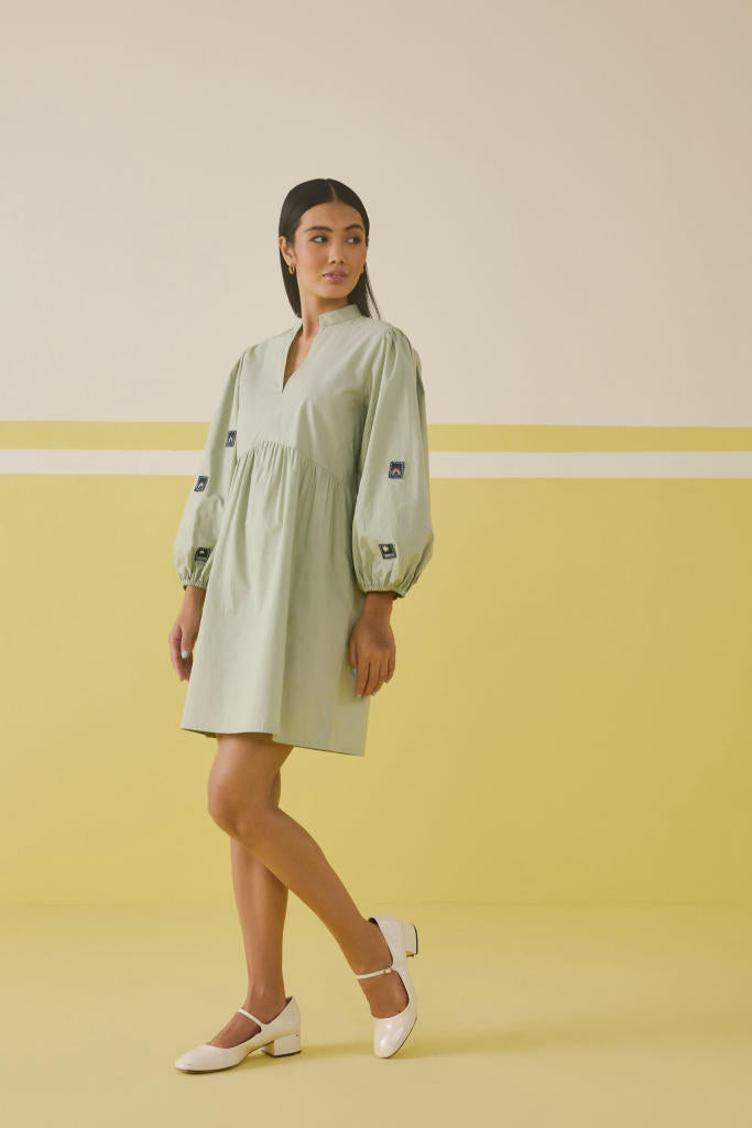 Mint Memories Organic Cotton Dress poplin by SUI in mint color for women Worldwide