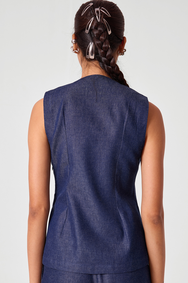 Mithil Embroidered Denim Top