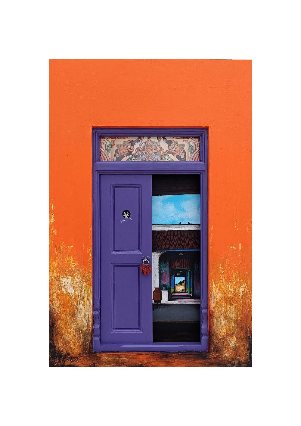 AAF24KR-10 Orange Wooden Door