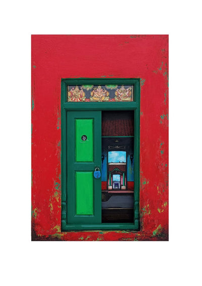 AAF24KR-11 Red Wooden Door