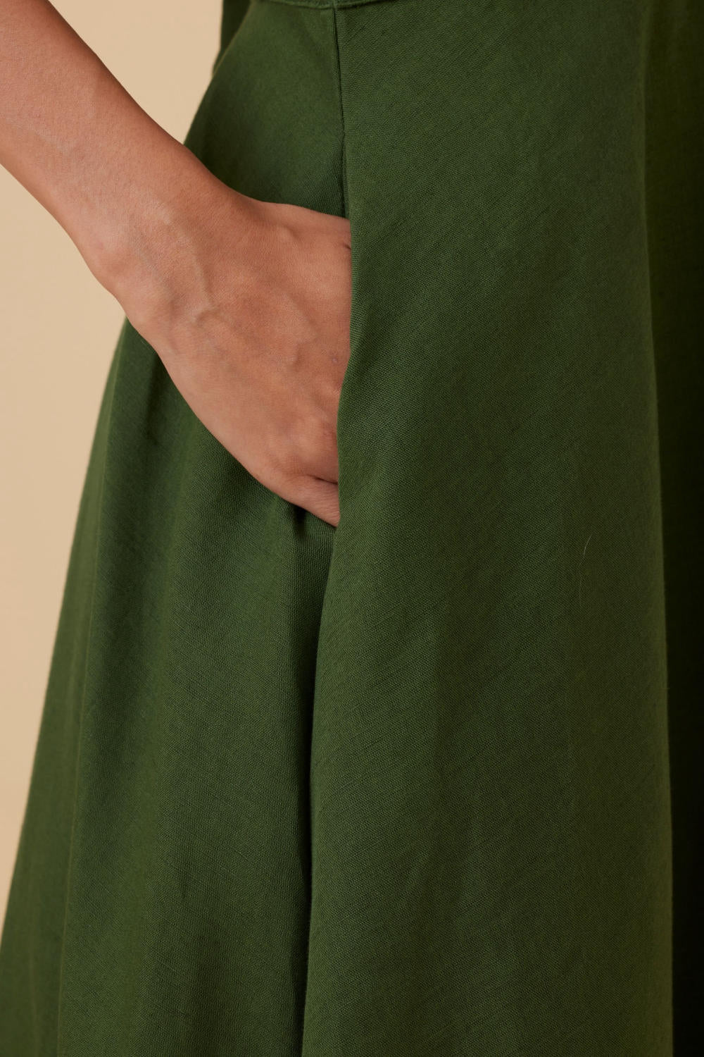 Miyake Green Midi Dress