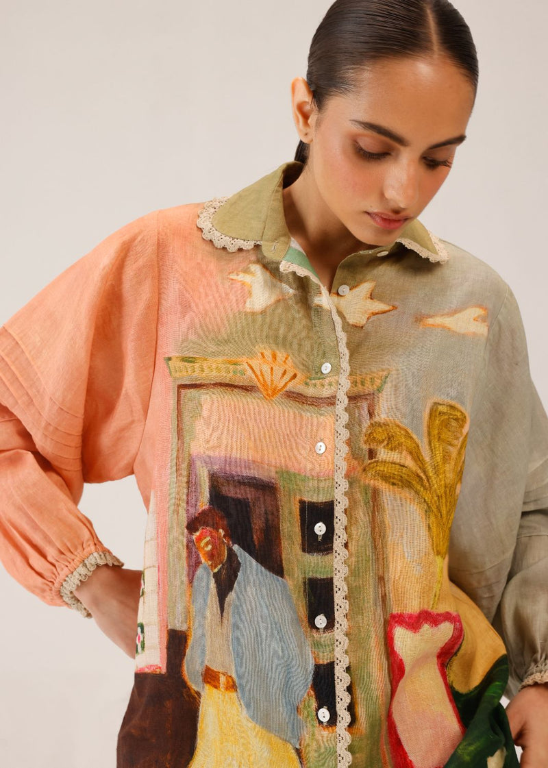 MOIRA SHIRT - MORNING COFFEE all linen by CORD for women Worldwide