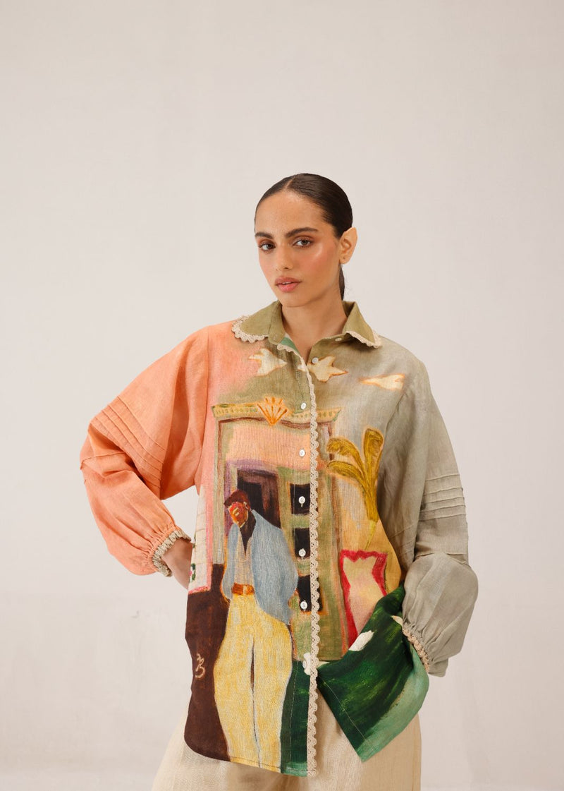 MOIRA SHIRT - MORNING COFFEE all linen by CORD for women Worldwide