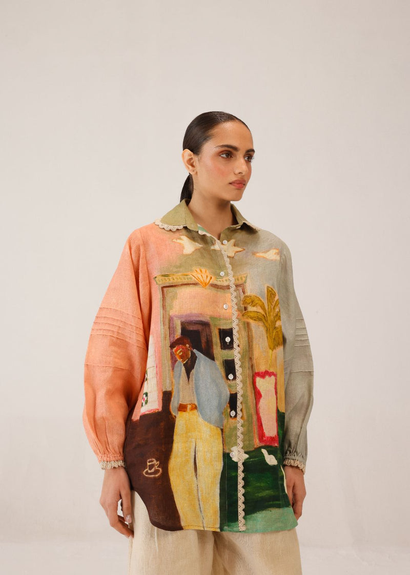 MOIRA SHIRT - MORNING COFFEE all linen by CORD for women Worldwide