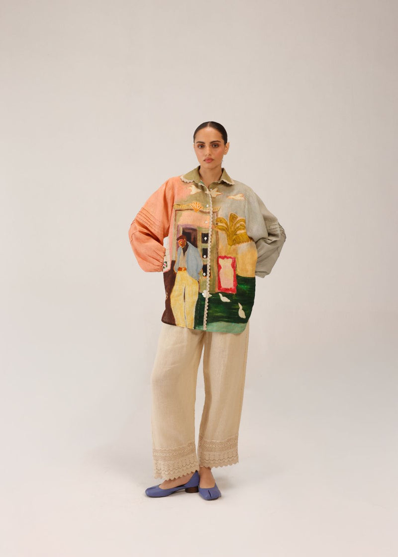 MOIRA SHIRT - MORNING COFFEE all linen by CORD for women Worldwide