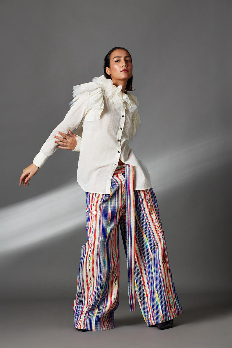 Molly Shirt-White cotton by Chola in white color for women Worldwide