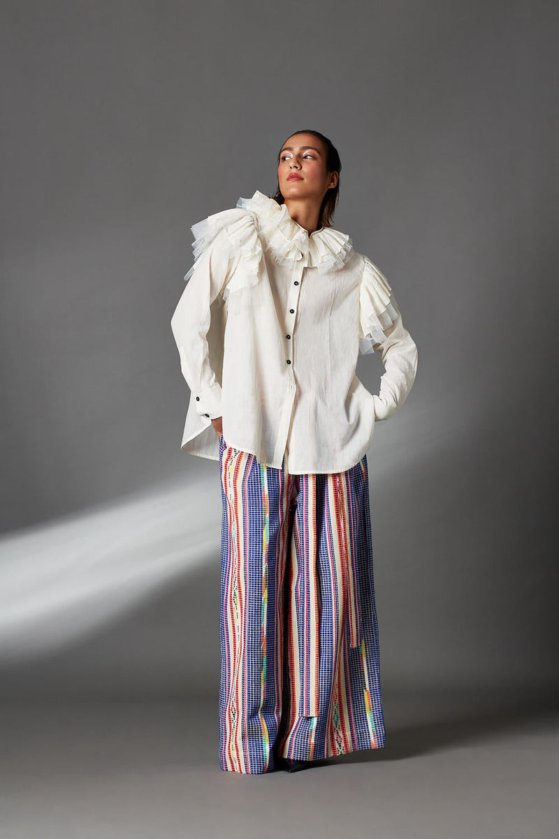 Molly Shirt-White cotton by Chola in white color for women Worldwide