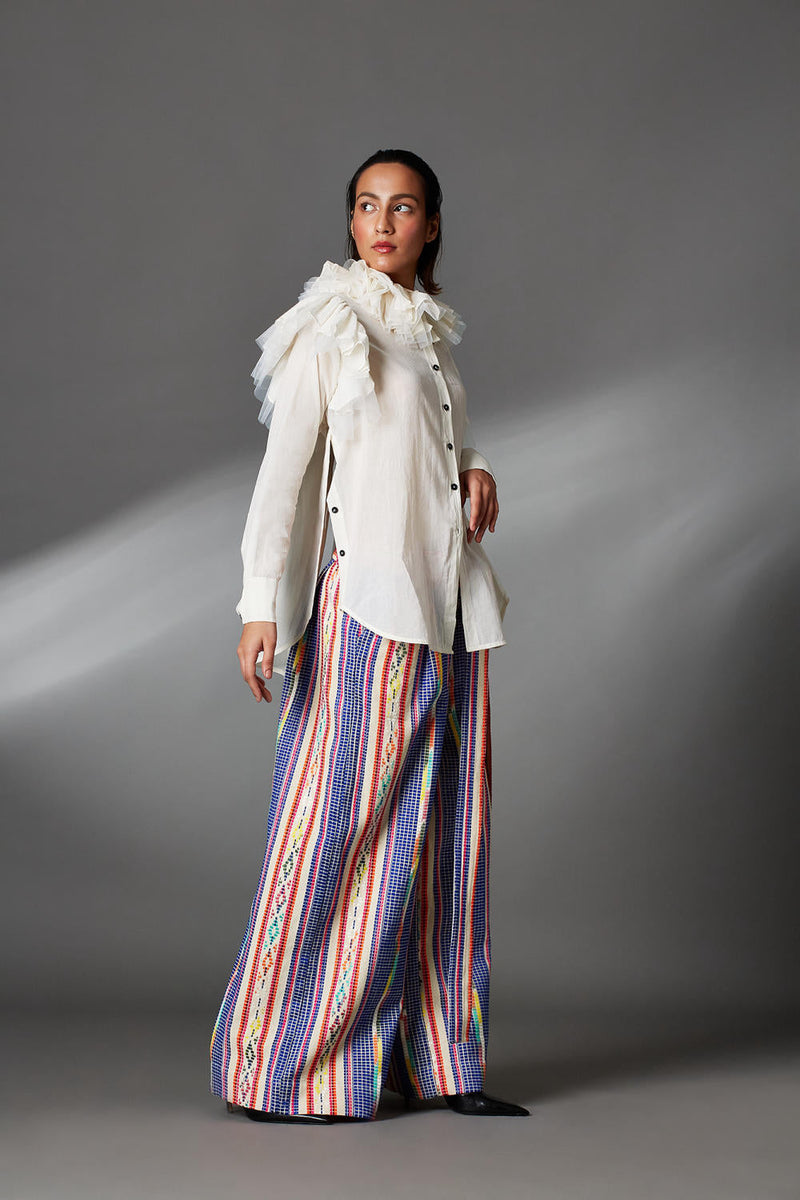 Molly Shirt-White cotton by Chola in white color for women Worldwide