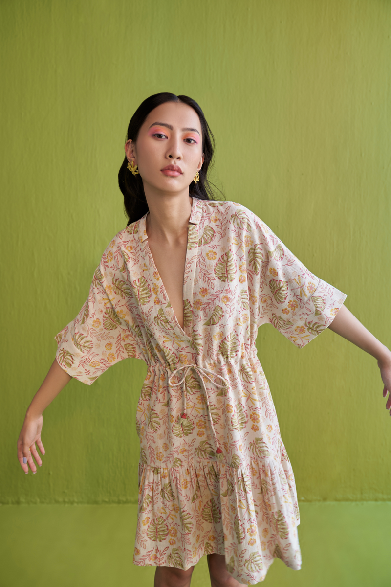 Monstera Bloom Kala Cotton Dress cotton by SUI for women Worldwide