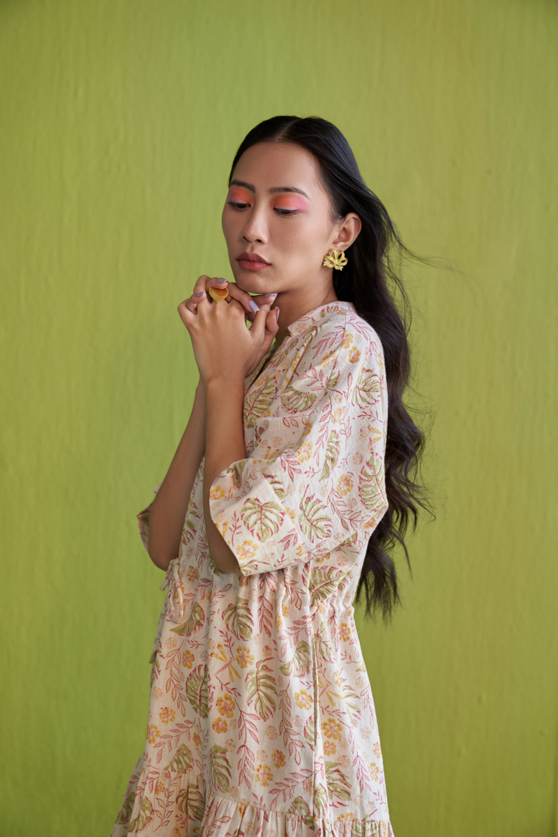 Monstera Bloom Kala Cotton Dress cotton by SUI for women Worldwide