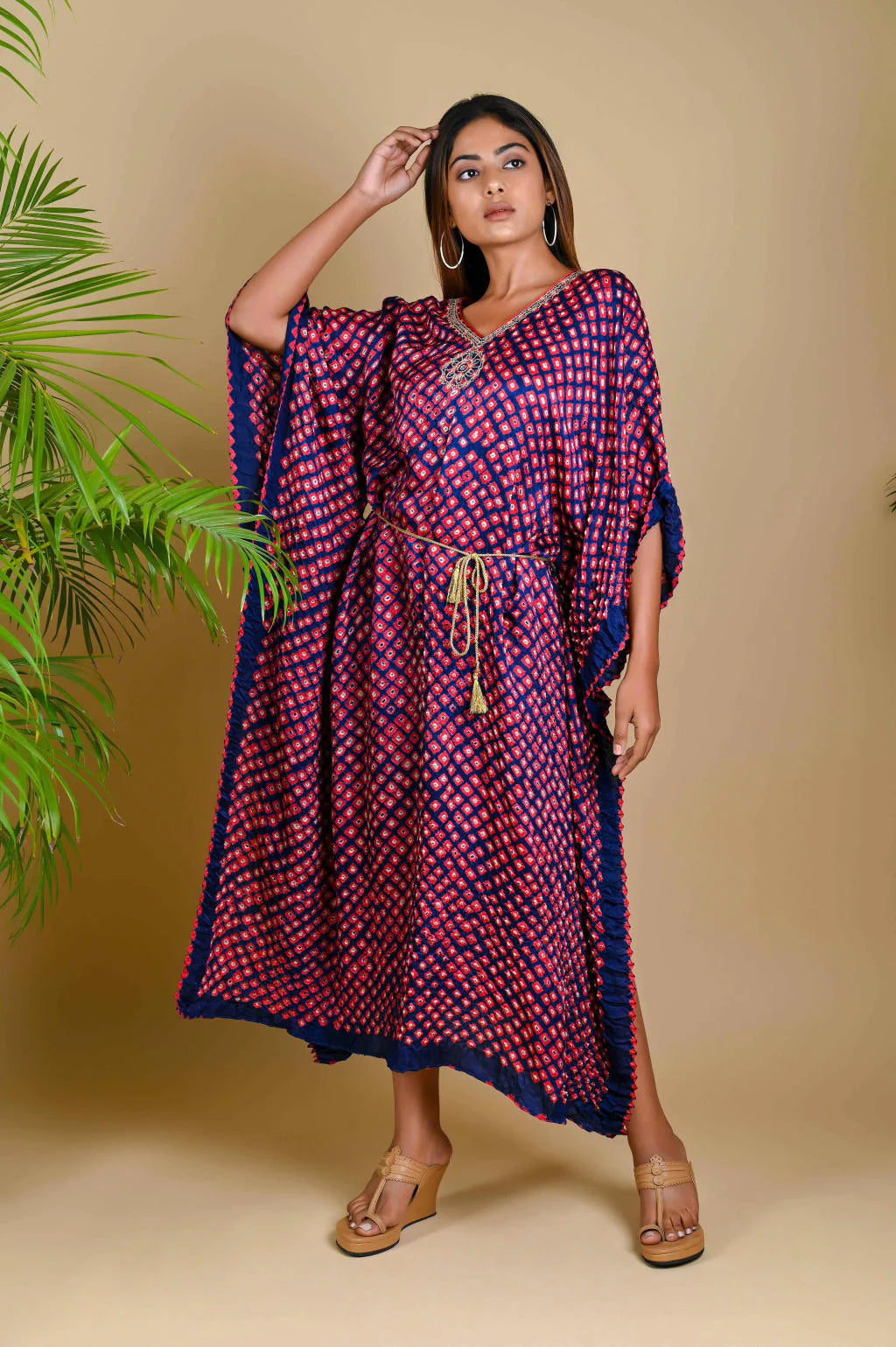 MOROCCAN KAFTAN-INDIGO BLUE