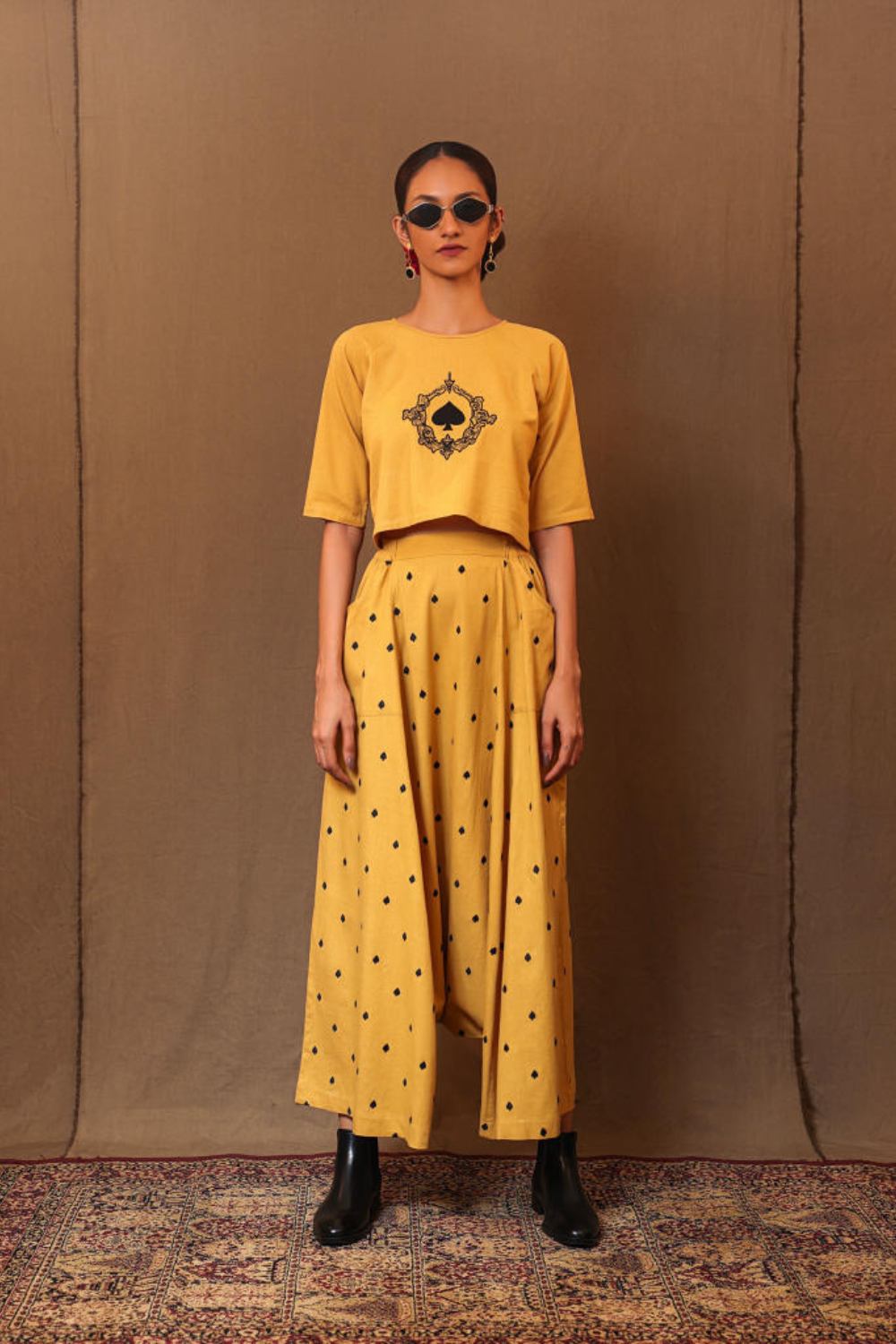 Mustard Spade EMB Harem Pants