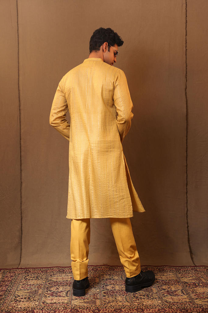 Mustard STR Buttoned Kurta