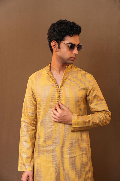 Mustard STR Buttoned Kurta