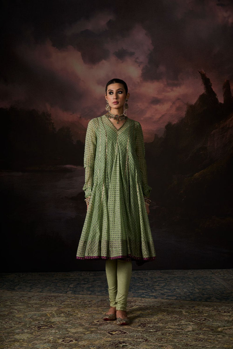 NAAZ CHURIDAR cotton by SWATTI KAPOOR in green color for women Worldwide