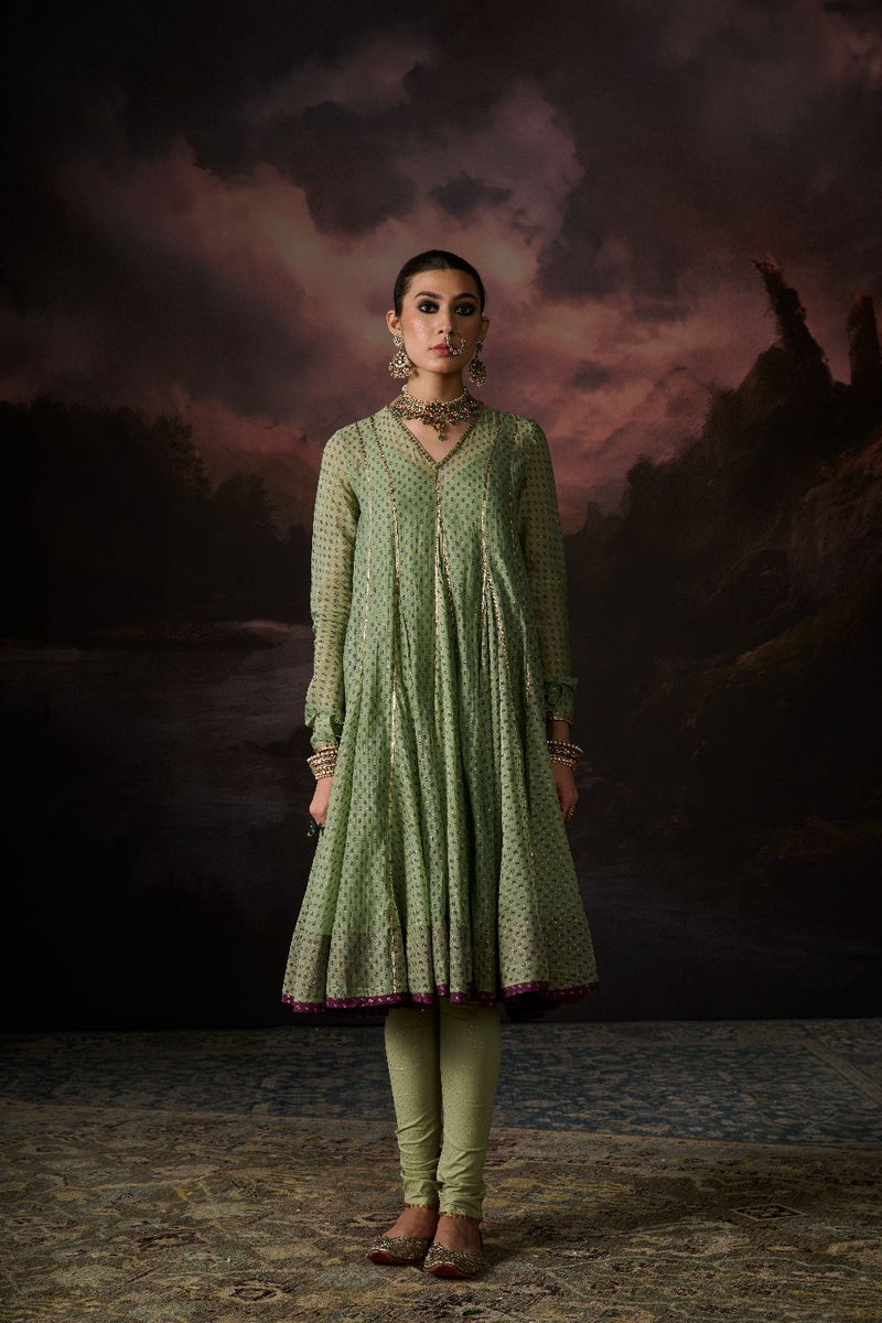 NAAZ CHURIDAR cotton by SWATTI KAPOOR in green color for women Worldwide