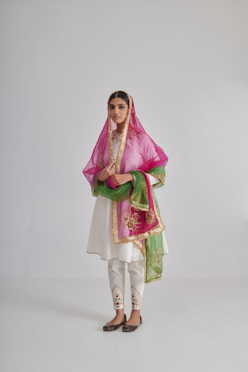 NAINA & AHALYA KURTA & PANT cotton by Rashika Mittal in ivory color for women Worldwide