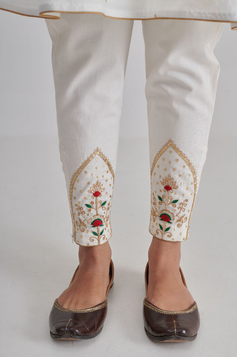 NAINA & AHALYA KURTA & PANT cotton by Rashika Mittal in ivory color for women Worldwide