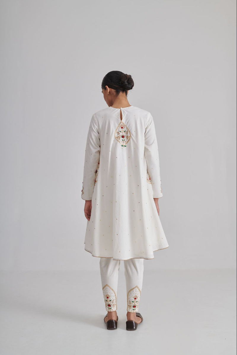 NAINA & AHALYA KURTA & PANT cotton by Rashika Mittal in ivory color for women Worldwide