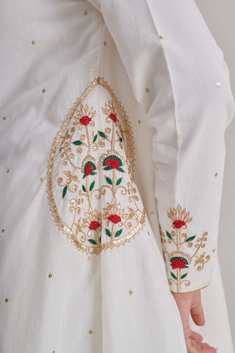 NAINA & AHALYA KURTA & PANT cotton by Rashika Mittal in ivory color for women Worldwide