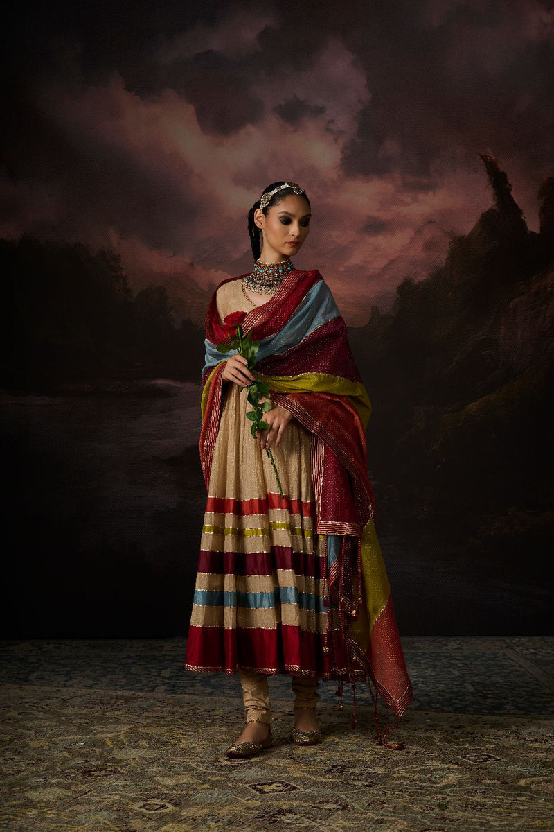 NAIRA KURTA chanderi by SWATTI KAPOOR in multi color for women Worldwide