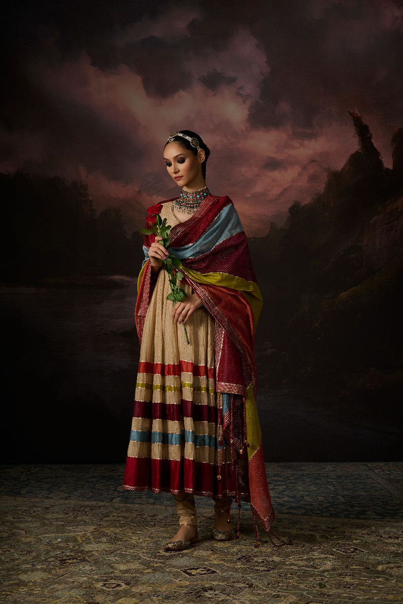 NAIRA KURTA chanderi by SWATTI KAPOOR in multi color for women Worldwide