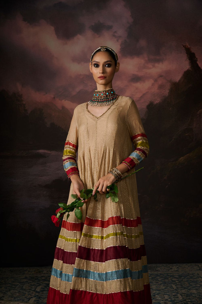 NAIRA KURTA chanderi by SWATTI KAPOOR in multi color for women Worldwide