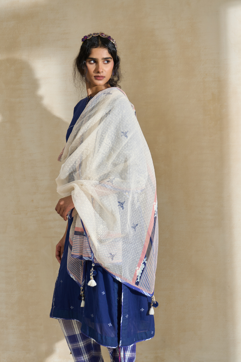 Nancy Kurta cotton by SWATTI KAPOOR in blue color for women Worldwide