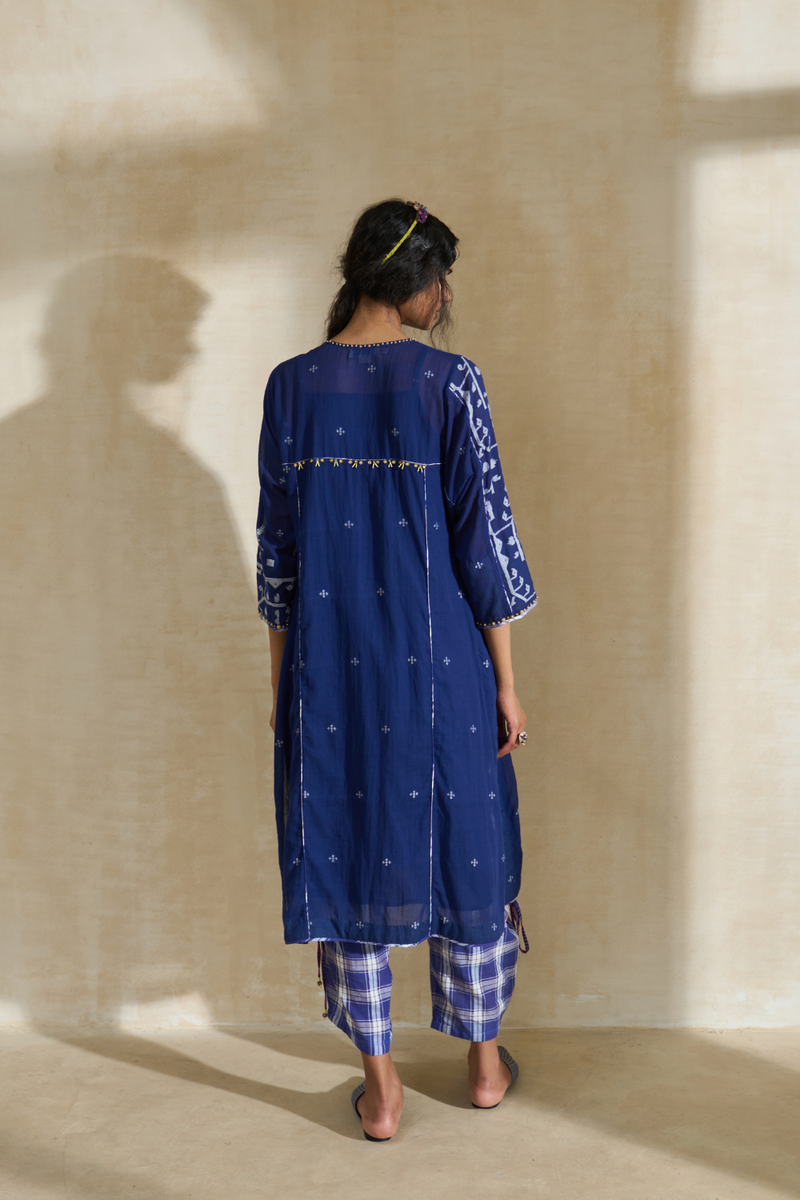 Nancy Kurta cotton by SWATTI KAPOOR in blue color for women Worldwide