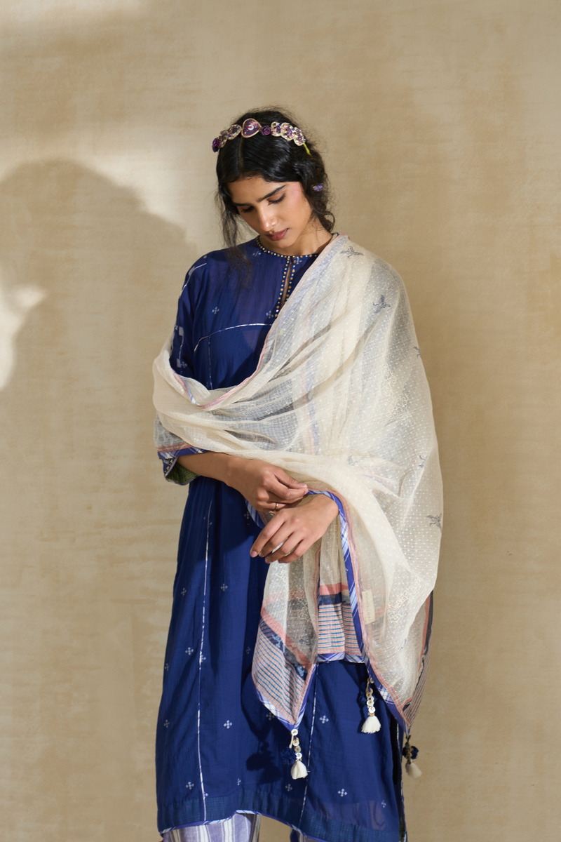 Nancy Kurta cotton by SWATTI KAPOOR in blue color for women Worldwide