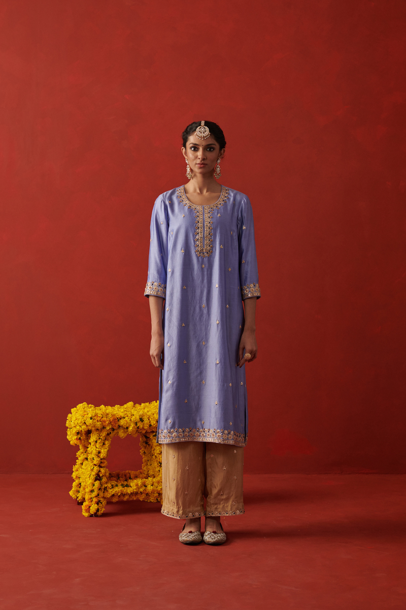 NAZMA & AHANA KURTA & PANT silk by Rashika Mittal in multi color for women Worldwide