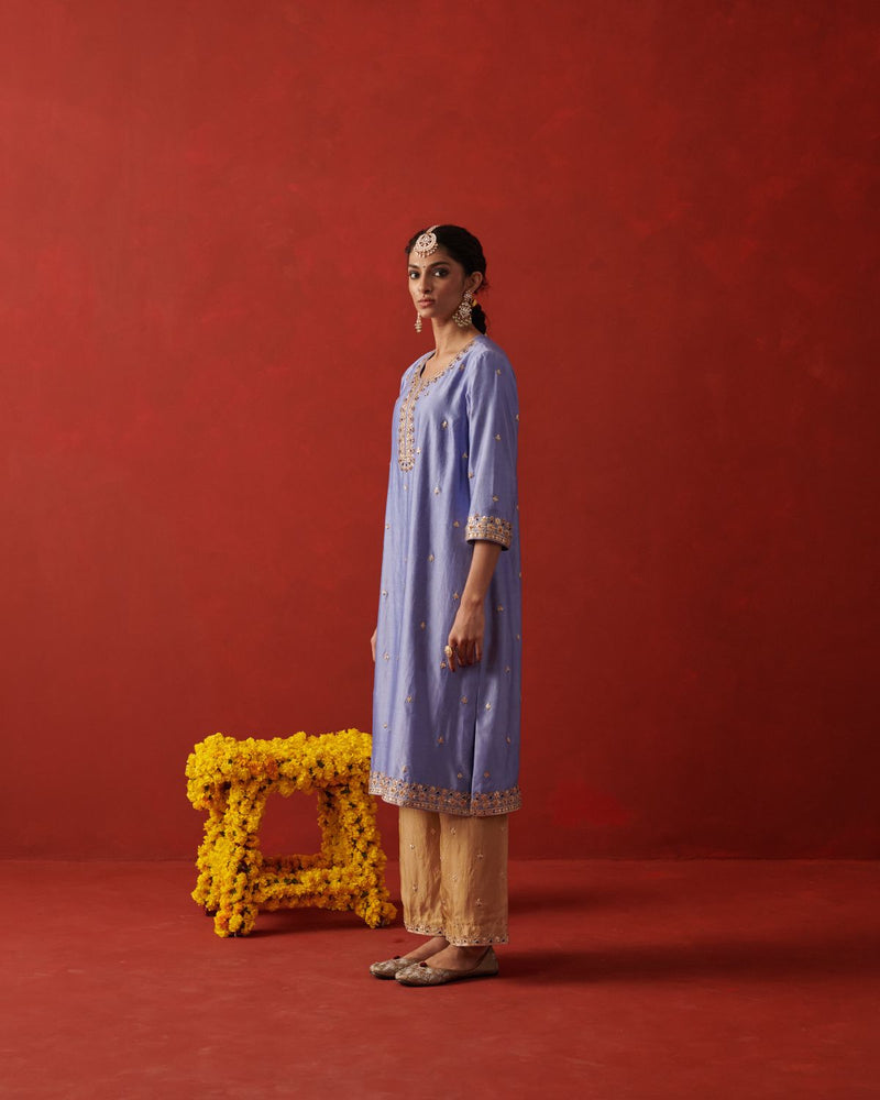 NAZMA & AHANA KURTA & PANT silk by Rashika Mittal in multi color for women Worldwide