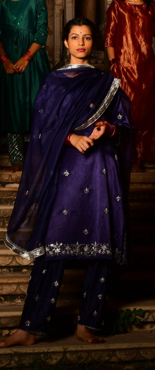 Neelamani Kurta Set by Tokree in blue color for women Worldwide