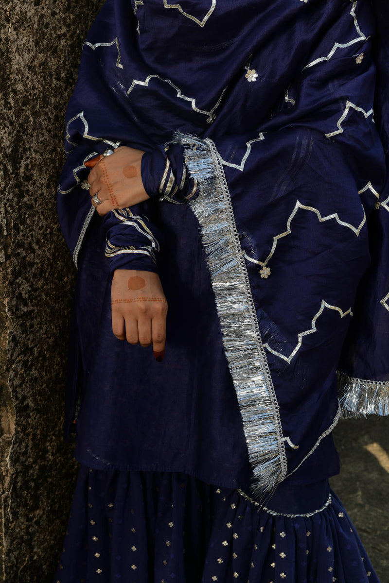 Neelima Kurta Set chanderi by Tokree in blue color for women Worldwide