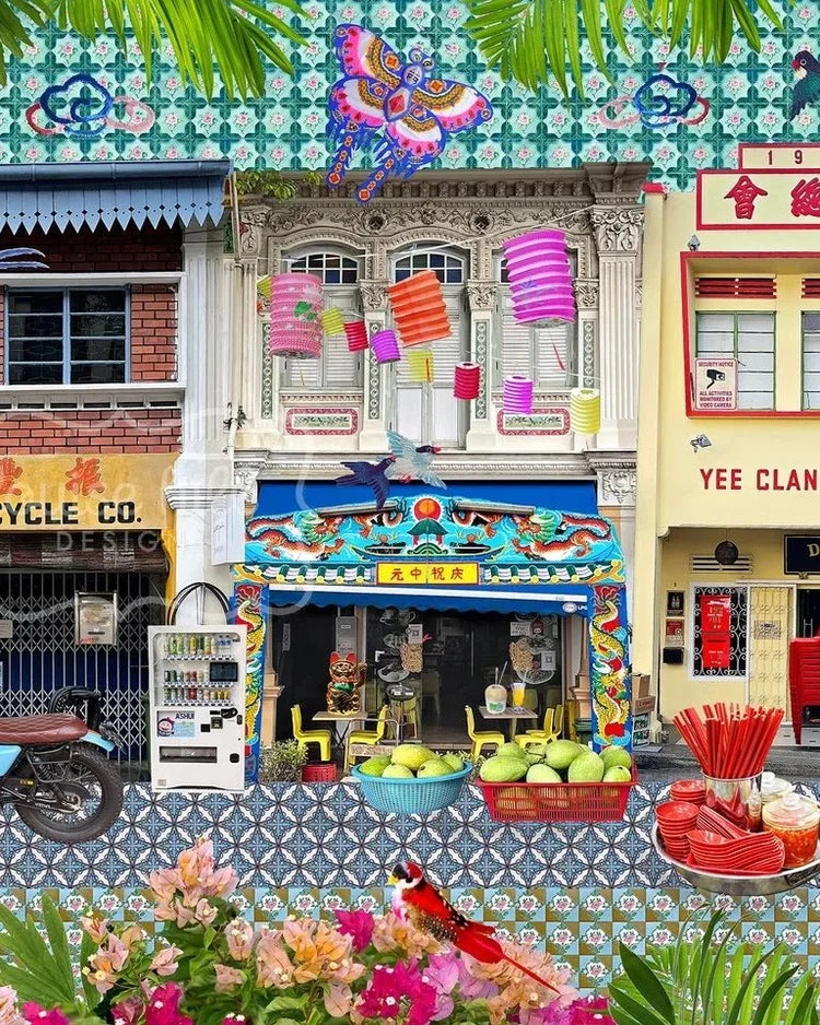 Singapore Shophouses In Heritage Brights