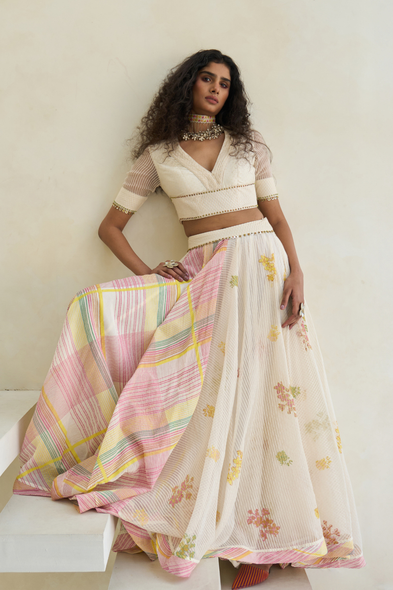 Nile Skirt cotton by SWATTI KAPOOR in multi color for women Worldwide