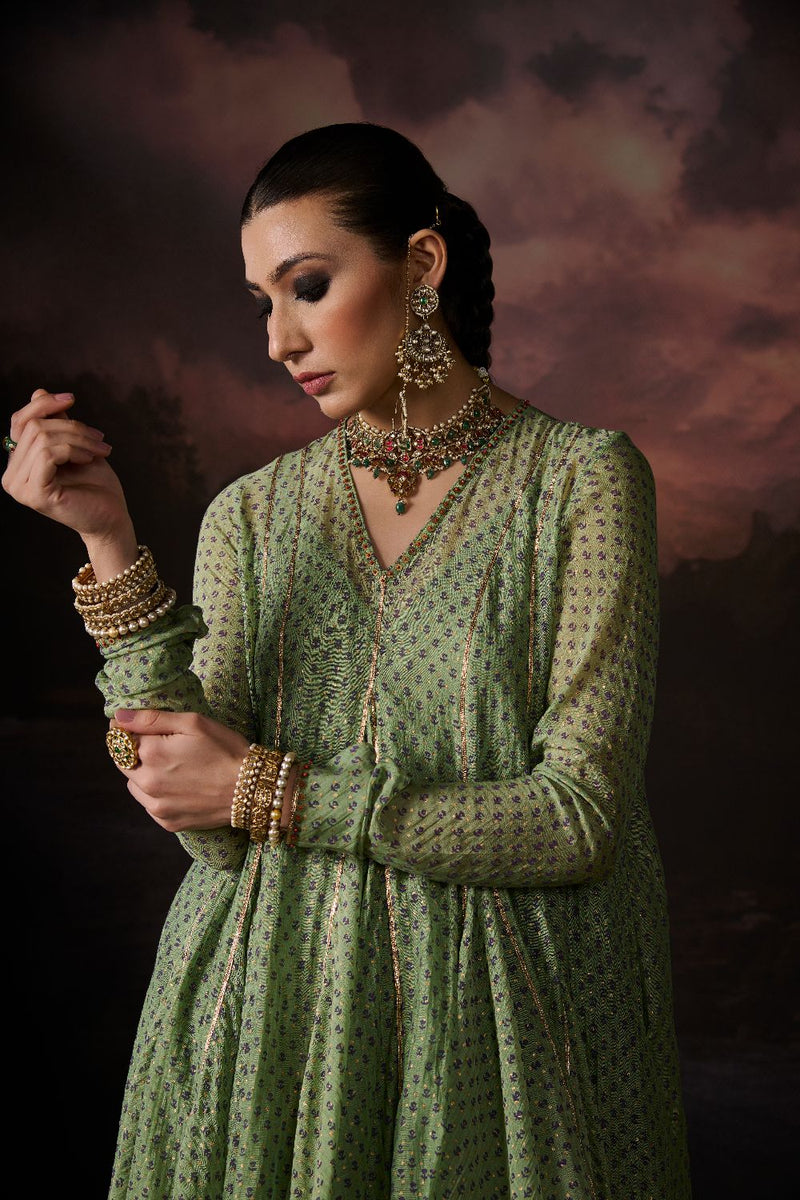 NINA KURTA chanderi by SWATTI KAPOOR in green color for women Worldwide